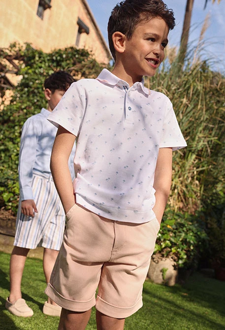 Salmon cotton bermuda shorts