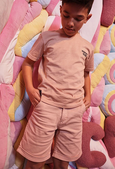 Salmon cotton bermuda shorts