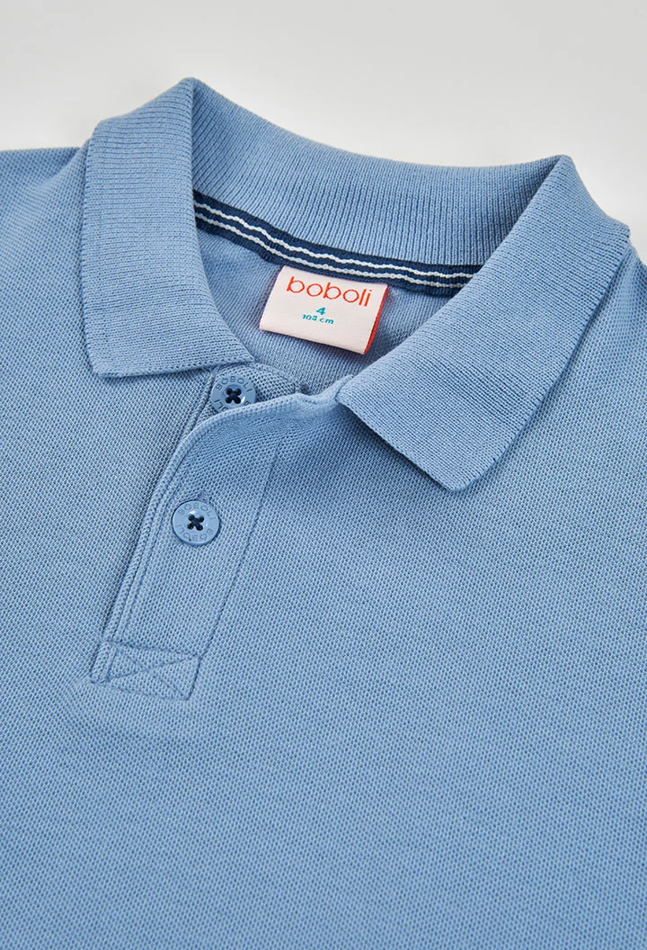 Polo nen cotó blau