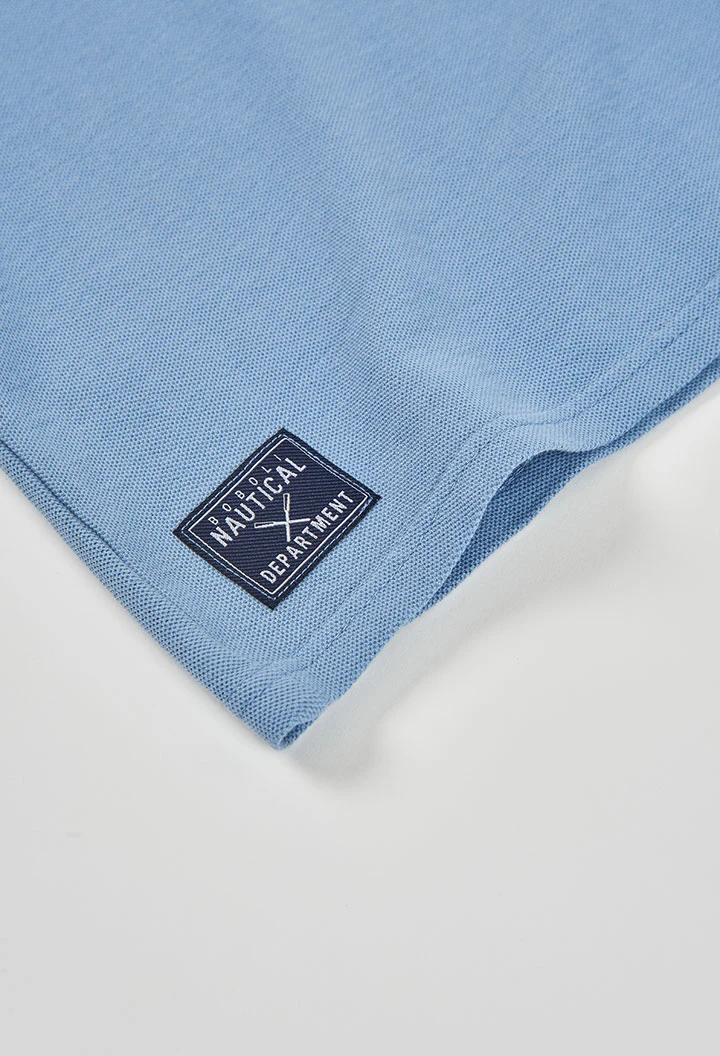Polo nen cotó blau