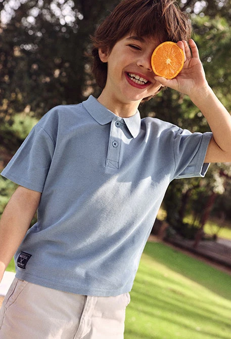 Polo bambino cotone blu