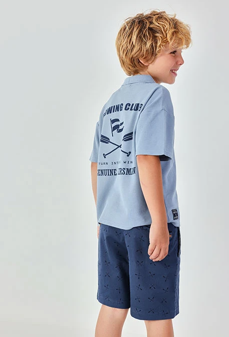 Baumwoll-Poloshirt für Jungen in Blau