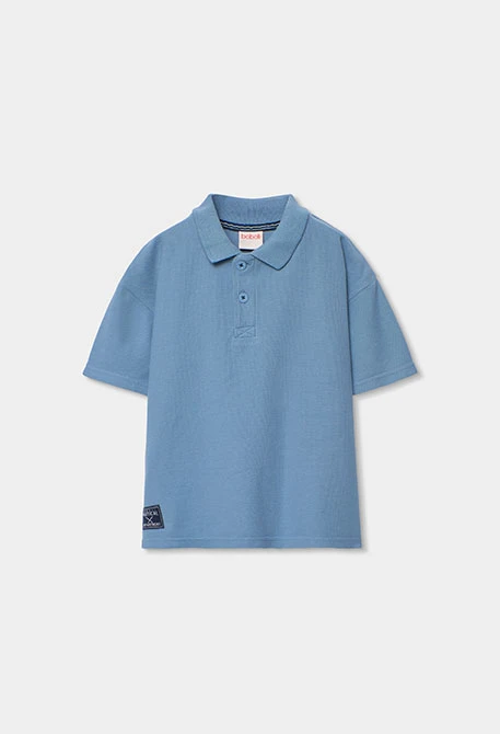 Polo bambino cotone blu