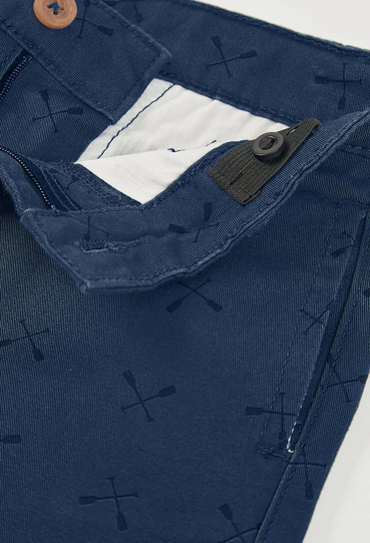 Bermuda en coton bleu