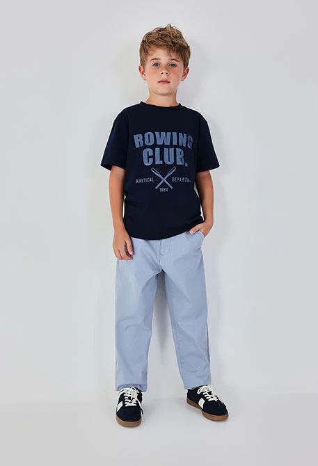 Blue cotton trousers for boys