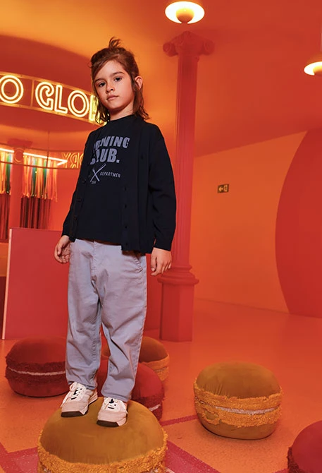 Blue cotton trousers for boys