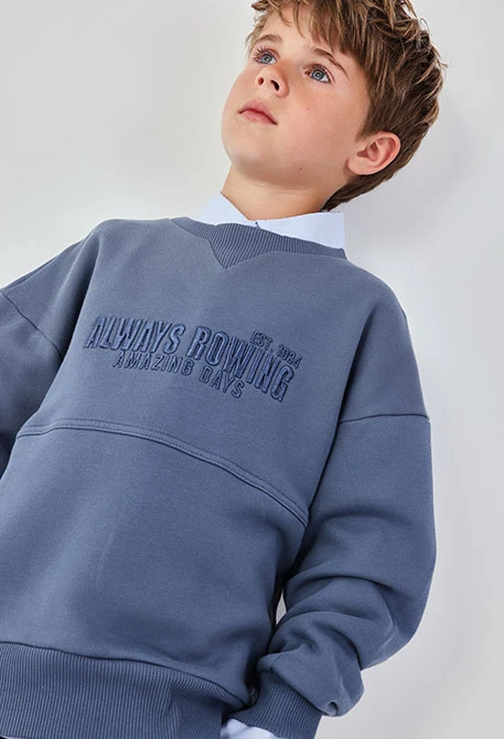 Sweatshirt azul criança