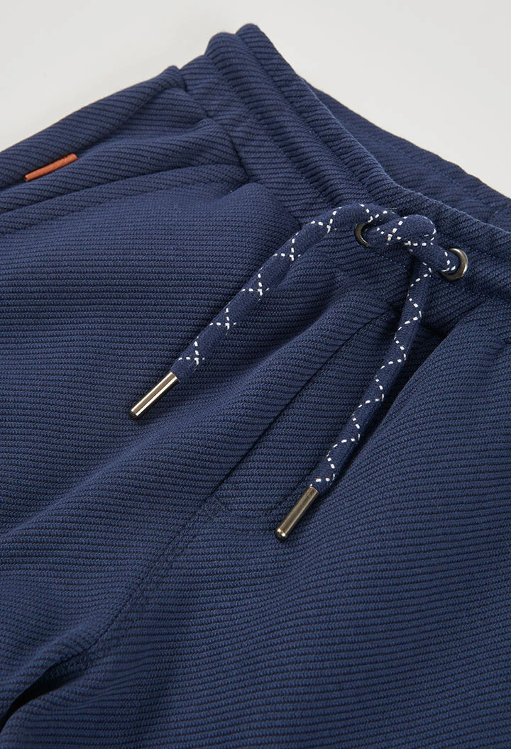 Marineblaue Cargo-Strickhose für Jungen