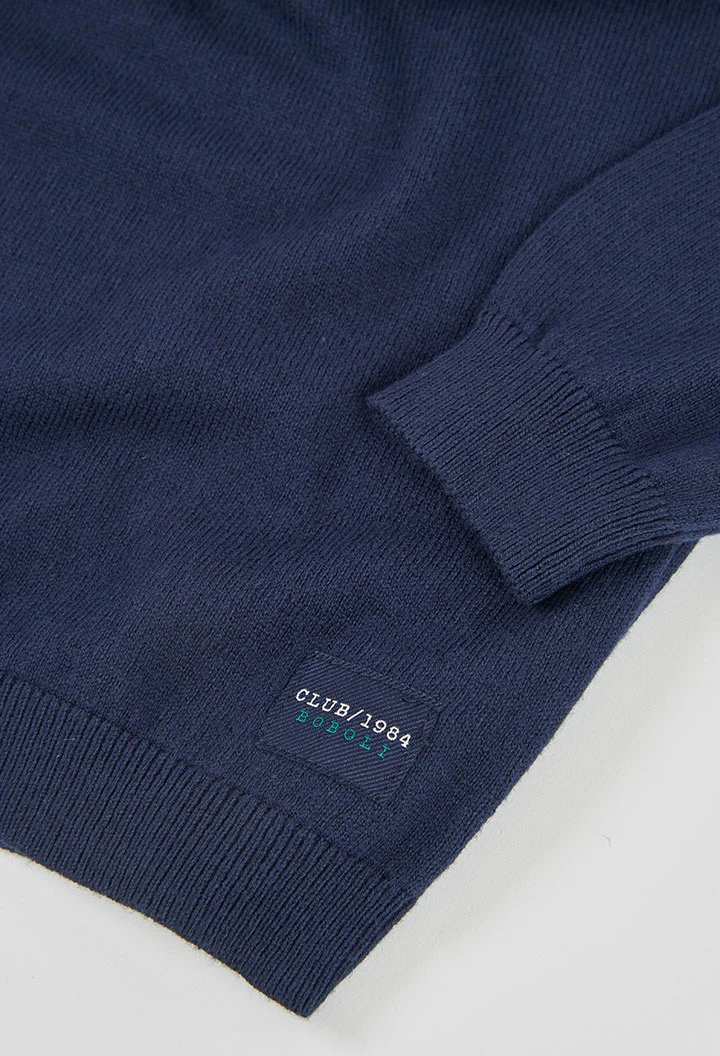 Maglione bambino blu navy con colletto polo
