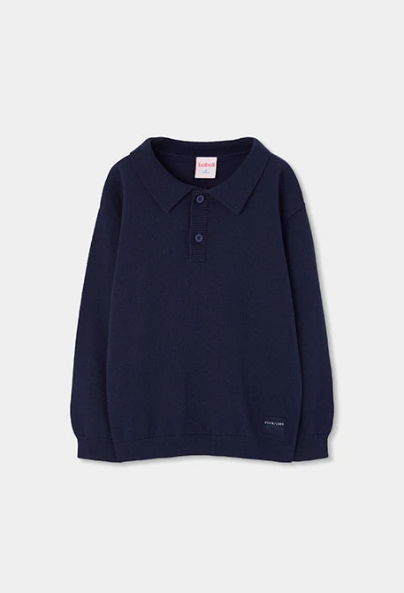 Jersei nen blau marí amb coll polo