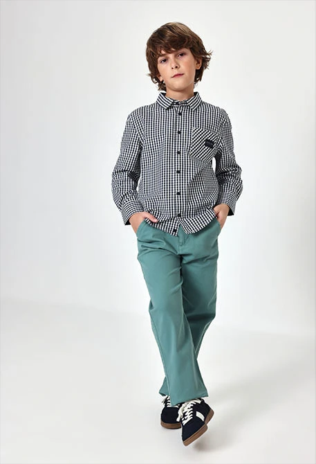 Pantalone verde bambino elasticizzato