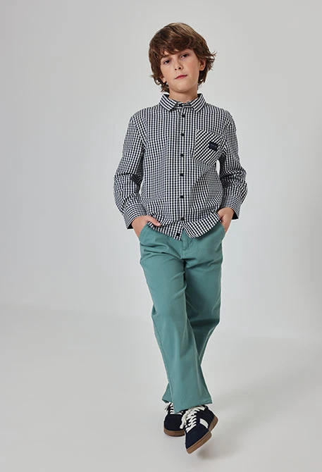 Pantalón verde niño elástico