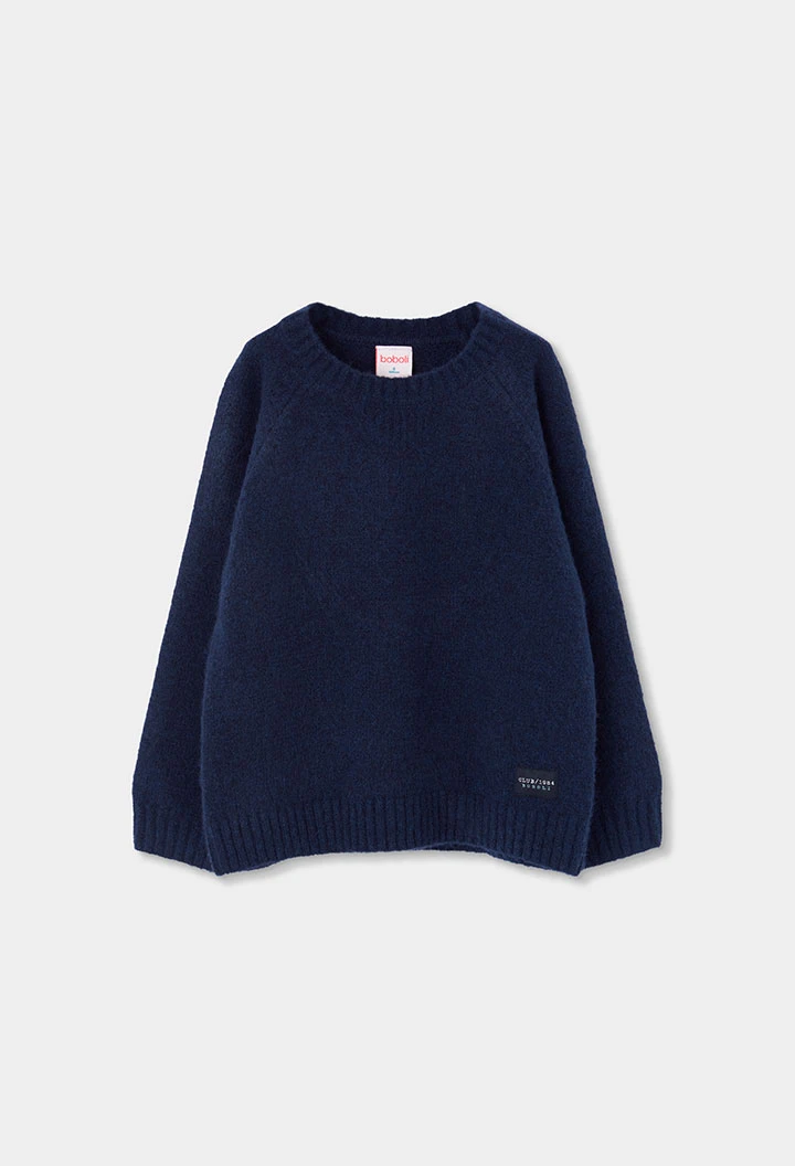 Pull garçon bleu marine