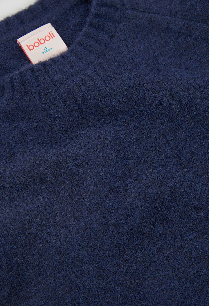 Pull garçon bleu marine