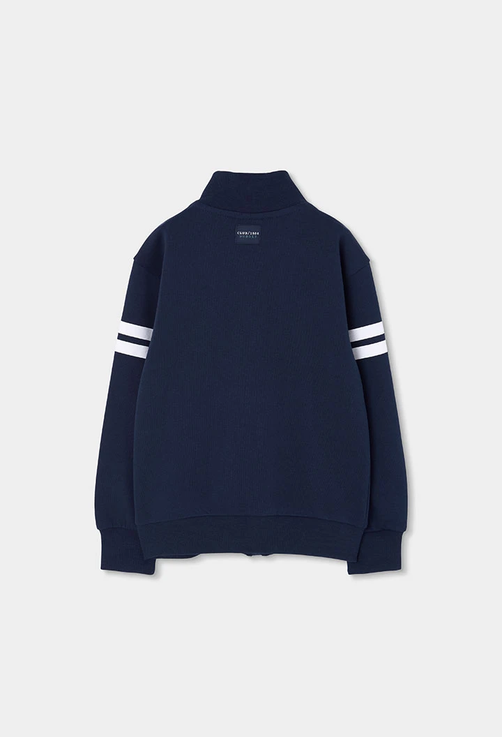 Giacca in spugna bambino blu navy con lettera B