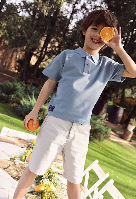 Bermuda beige algodão