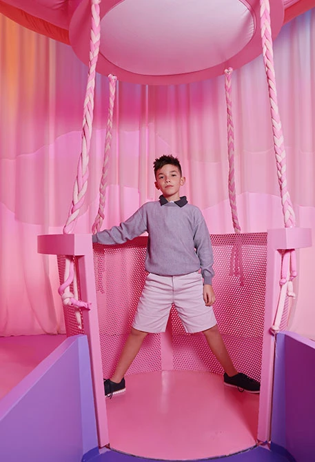 Beige cotton bermuda shorts