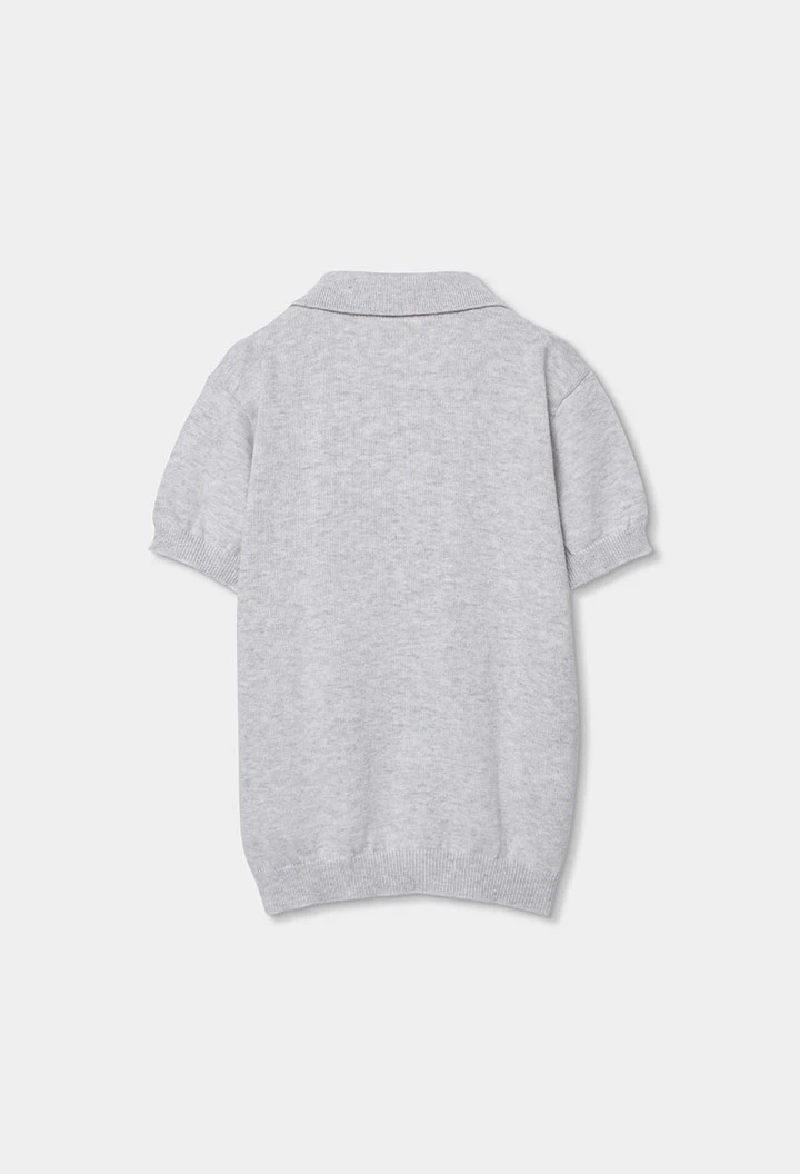 Polo enfant coton gris
