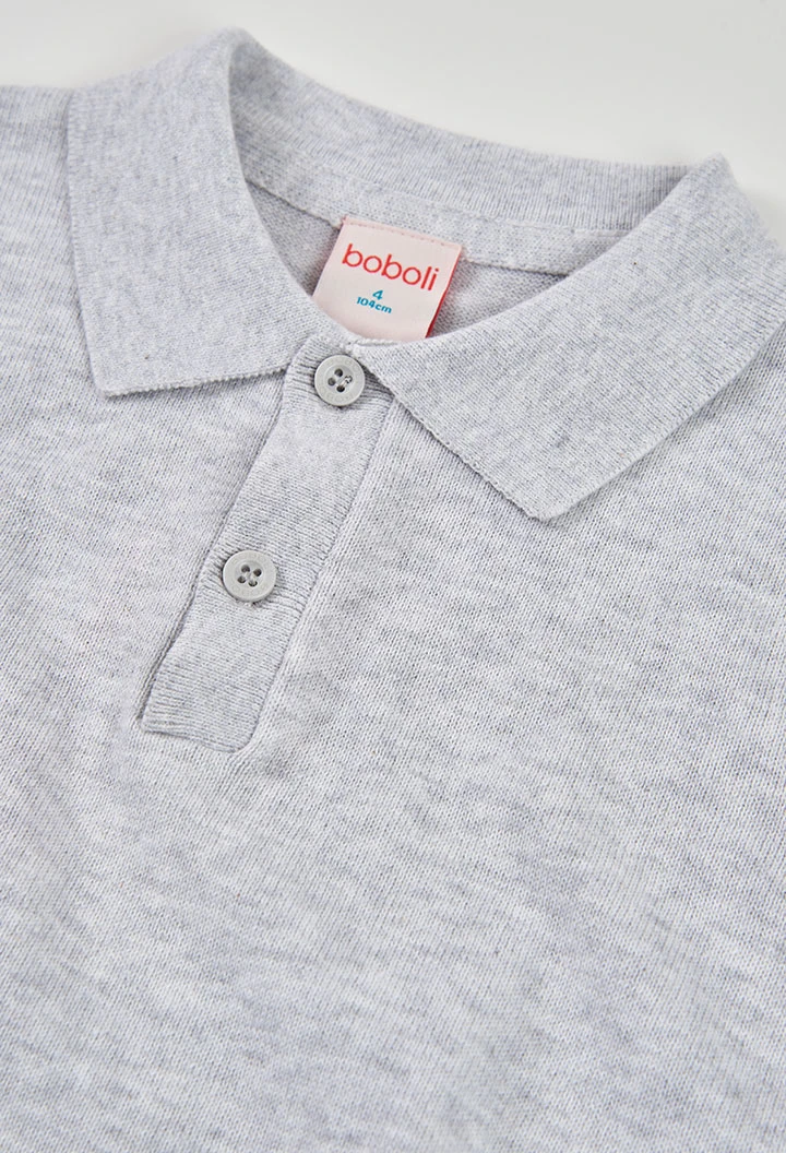 Kinder Poloshirt aus grauer Baumwolle