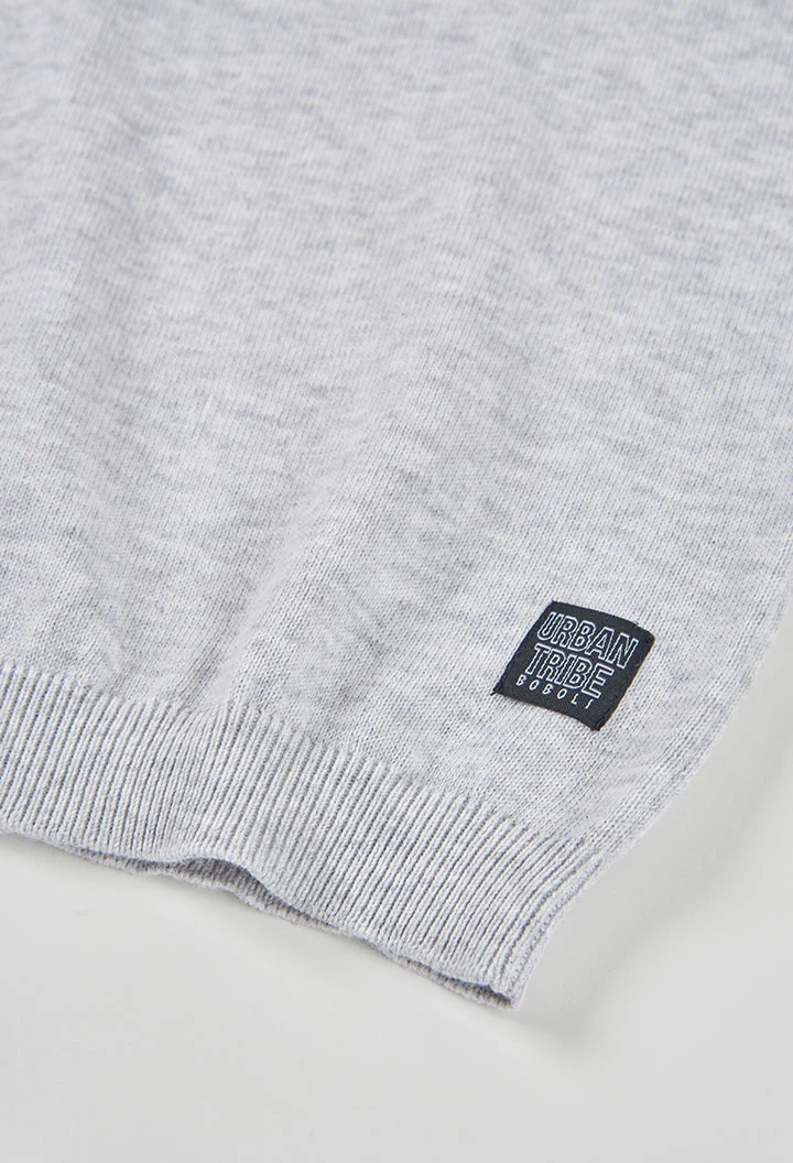 Polo enfant coton gris