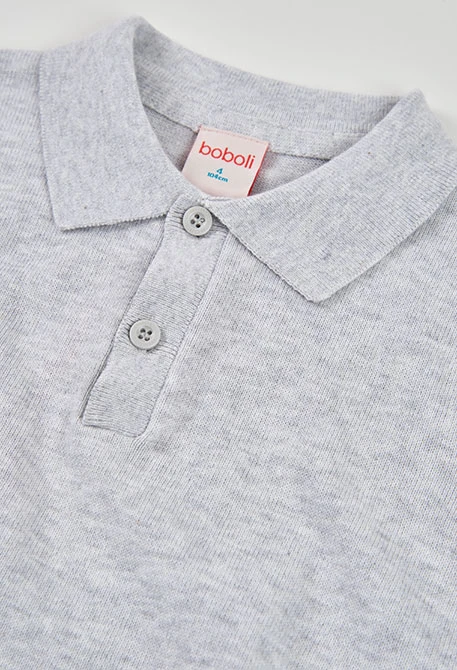 Polo enfant coton gris