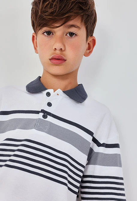 Cotton striped polo shirt for boy
