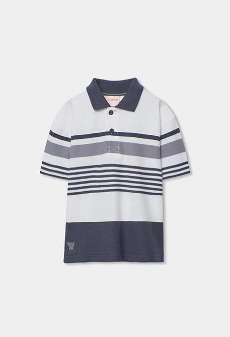 Polo criança algodão riscas