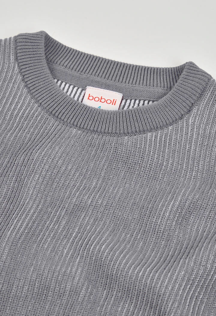 Baumwollpullover für Jungen in Grau