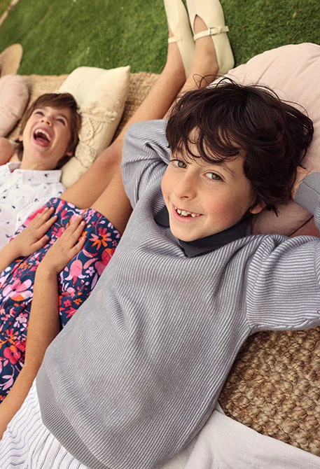 Cotton jumper for boys in grey