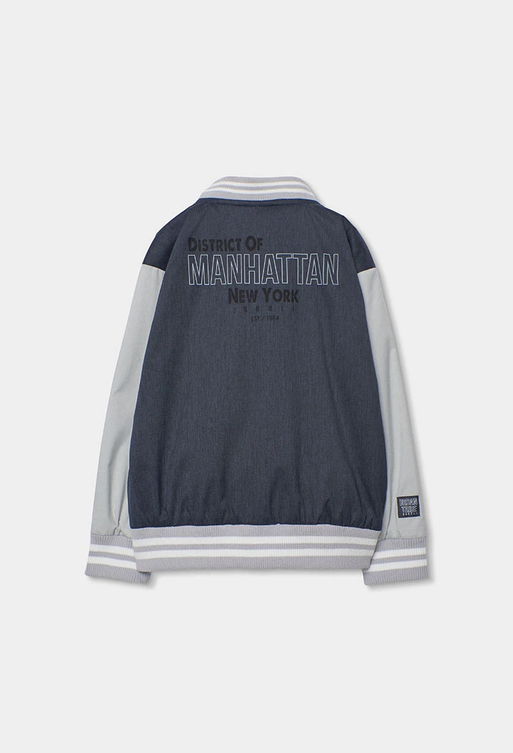 Blouson aviateur enfant tissu technique gris