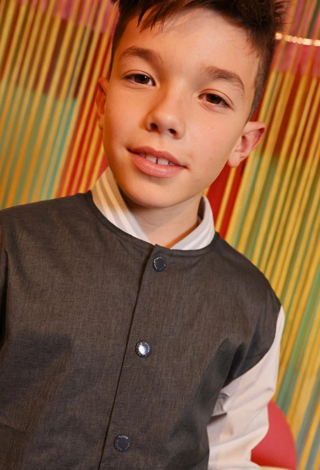 Blouson aviateur enfant tissu technique gris