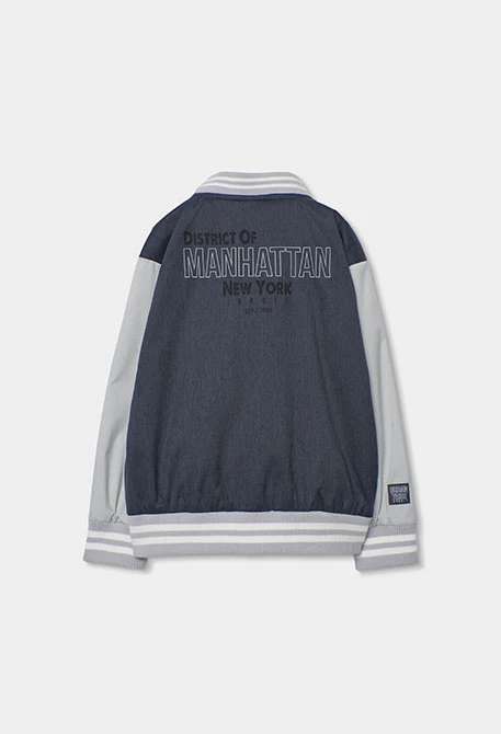 Bomber bambino tessuto tecnico grigio