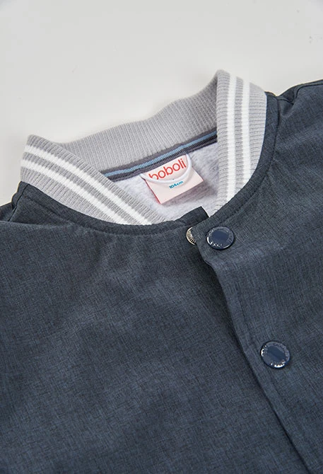 Bomber Kinder Technischer Stoff Grau