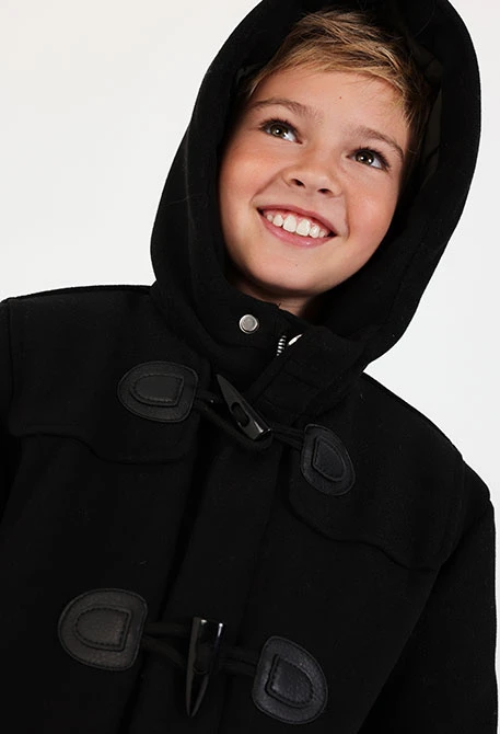 Trenka panno bambino nero con patch fulmine