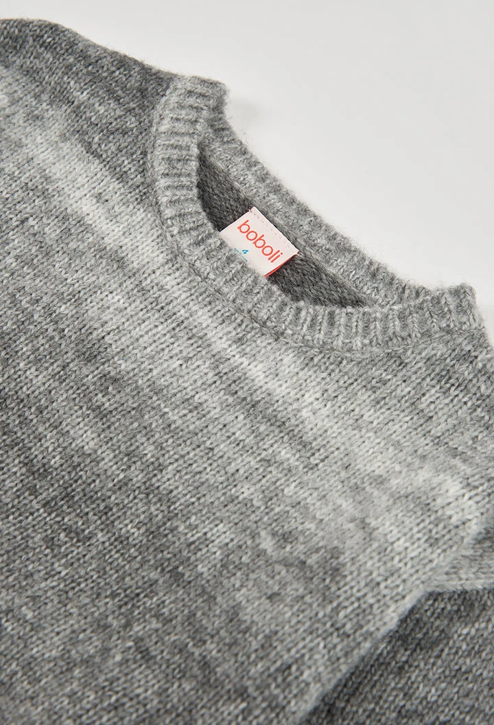 Grau degradierter Pullover für Jungen
