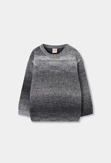 Grau degradierter Pullover für Jungen