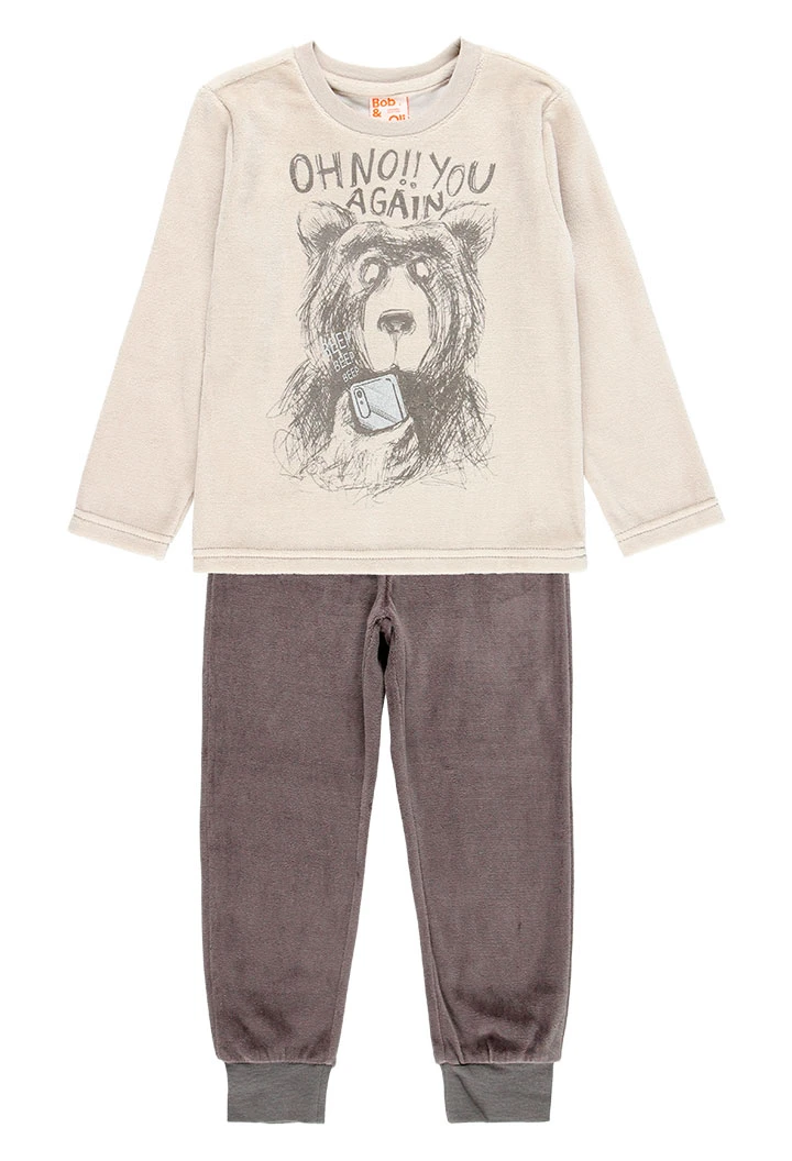 Schlafanzug velour für junge - organic