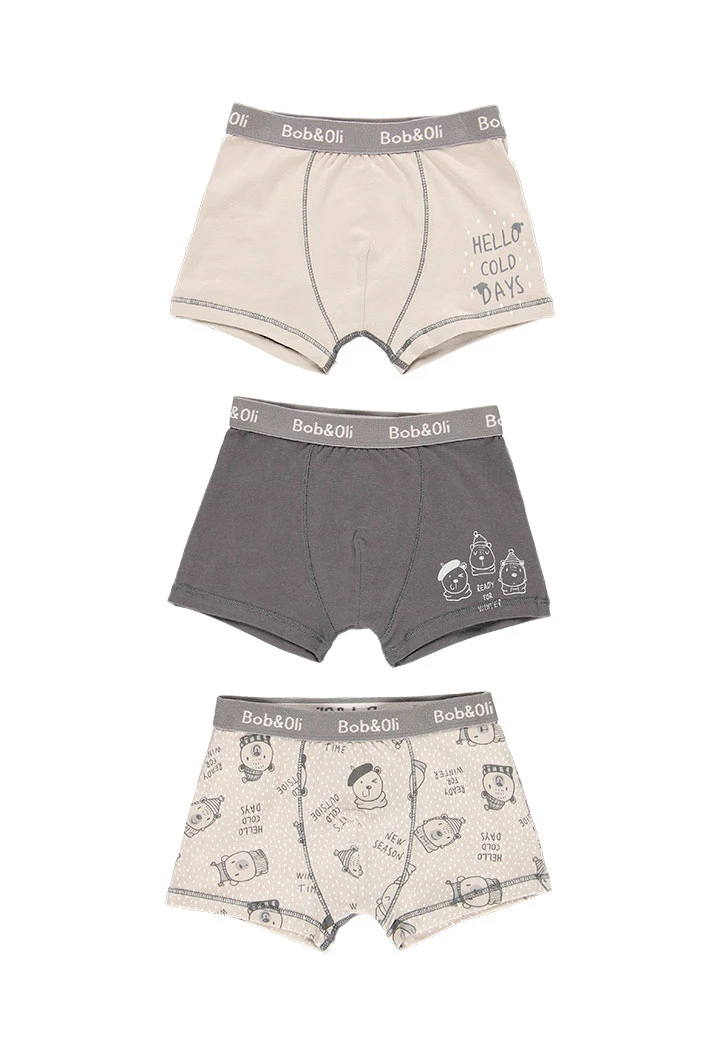 Pack 3 boxers für junge - organic
