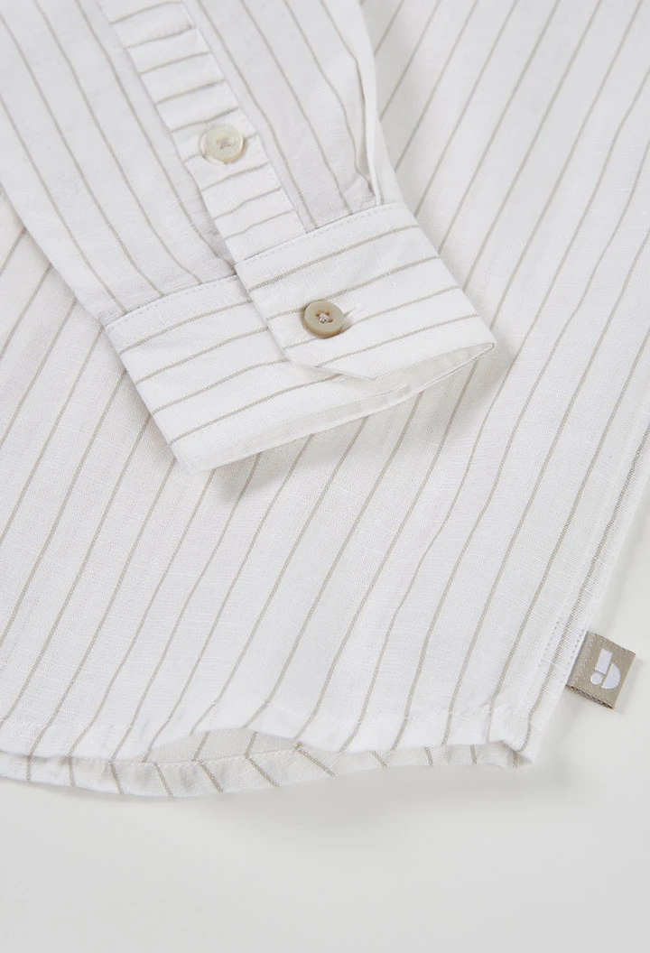 Chemise enfant en lin rayée