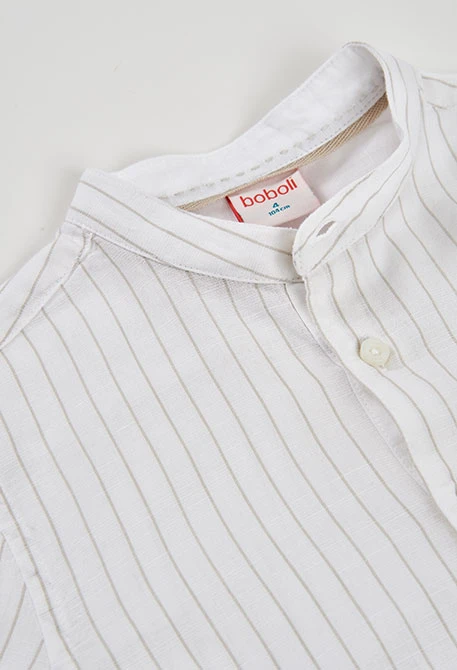 Camicia bambino in lino rigata