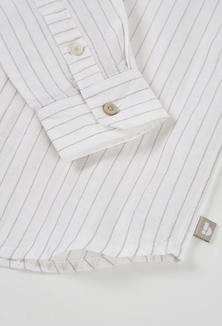 Camicia bambino in lino rigata