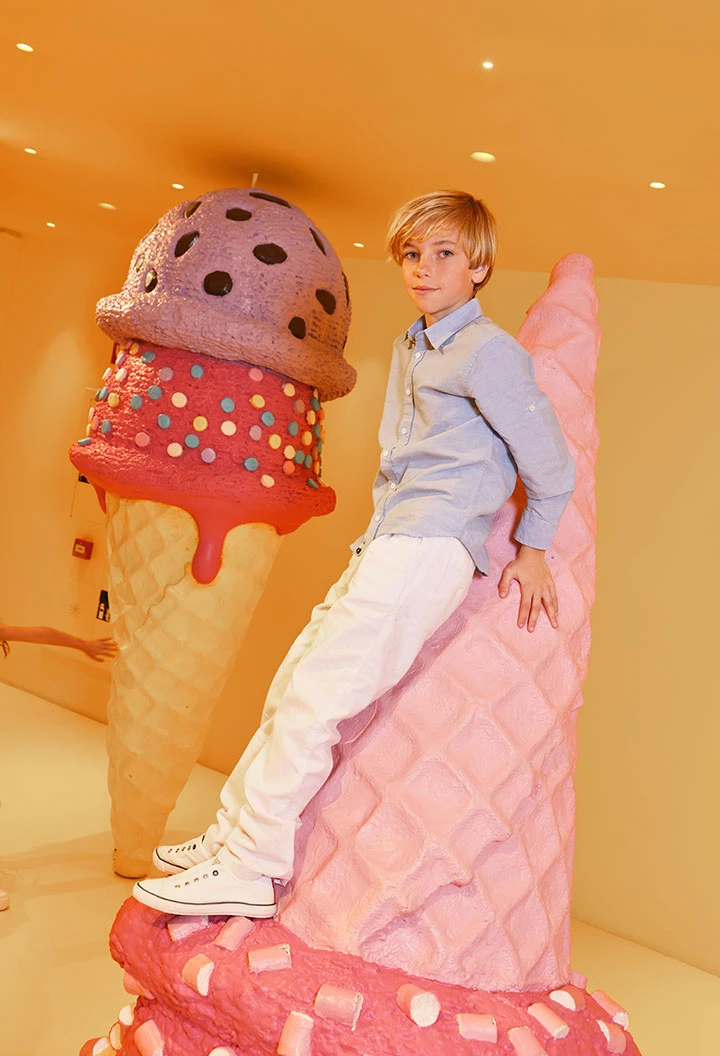 White linen trousers for boy