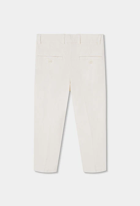 Pantalón niño lino blanco