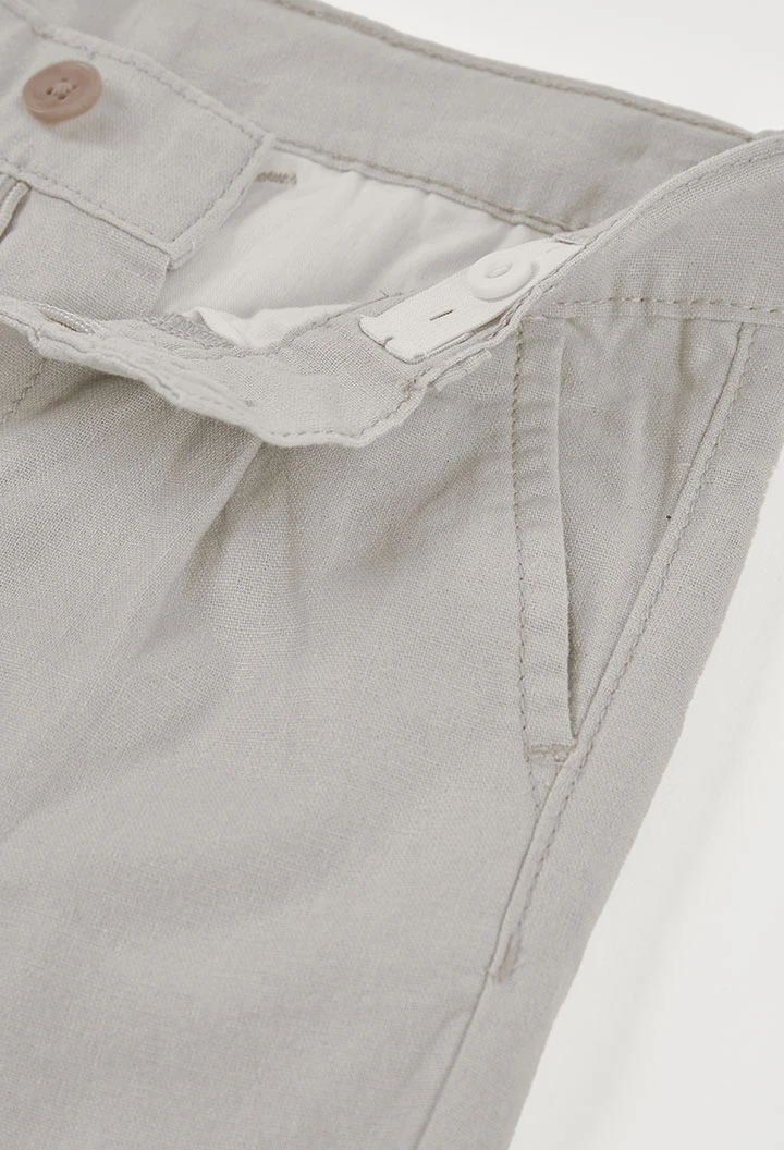 Pantaloni bambino lino grigio