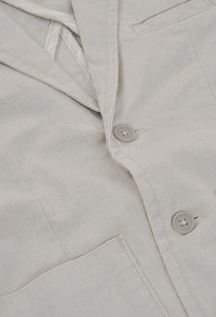 Blazer bambino di lino grigio