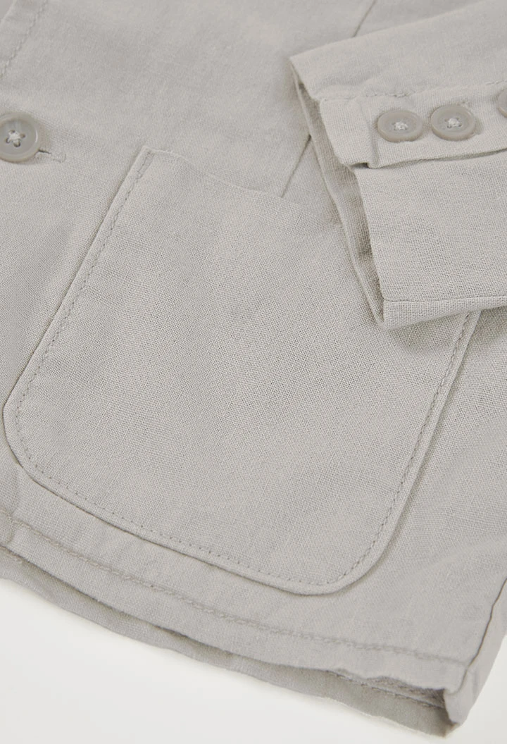 Blazer bambino di lino grigio