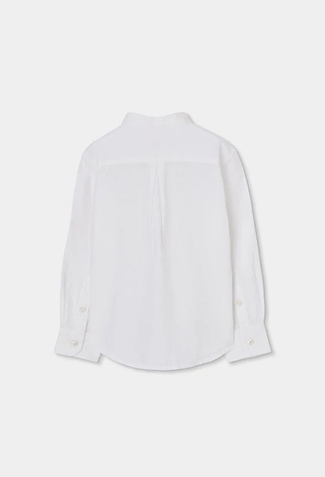 Camicia bambino lino manica lunga bianca