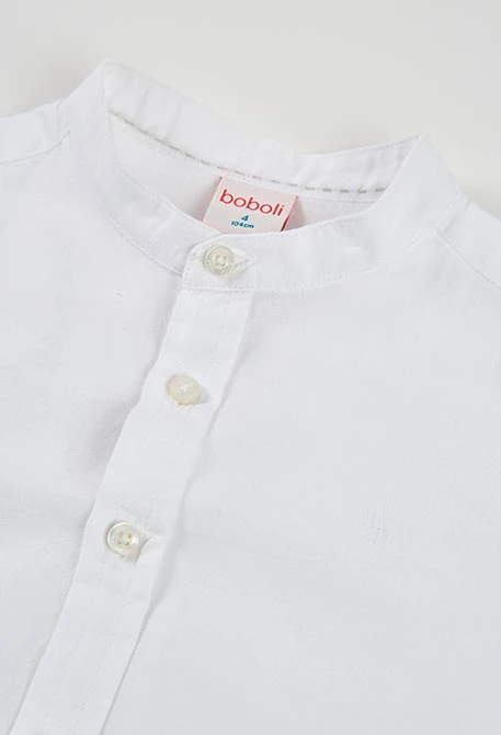 Camisa nen lli màniga llarga blanc