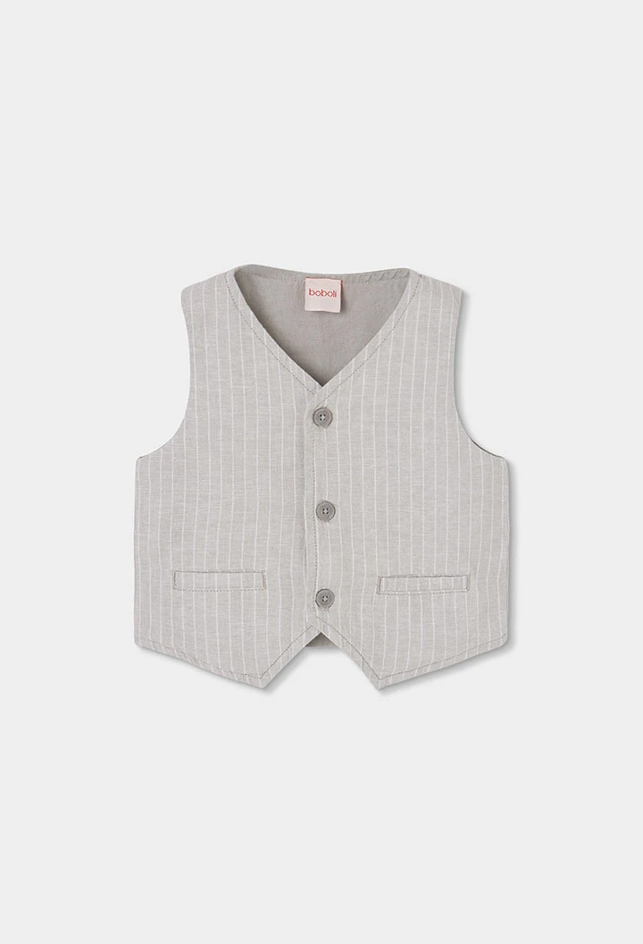 Gilet bambino lino rigato