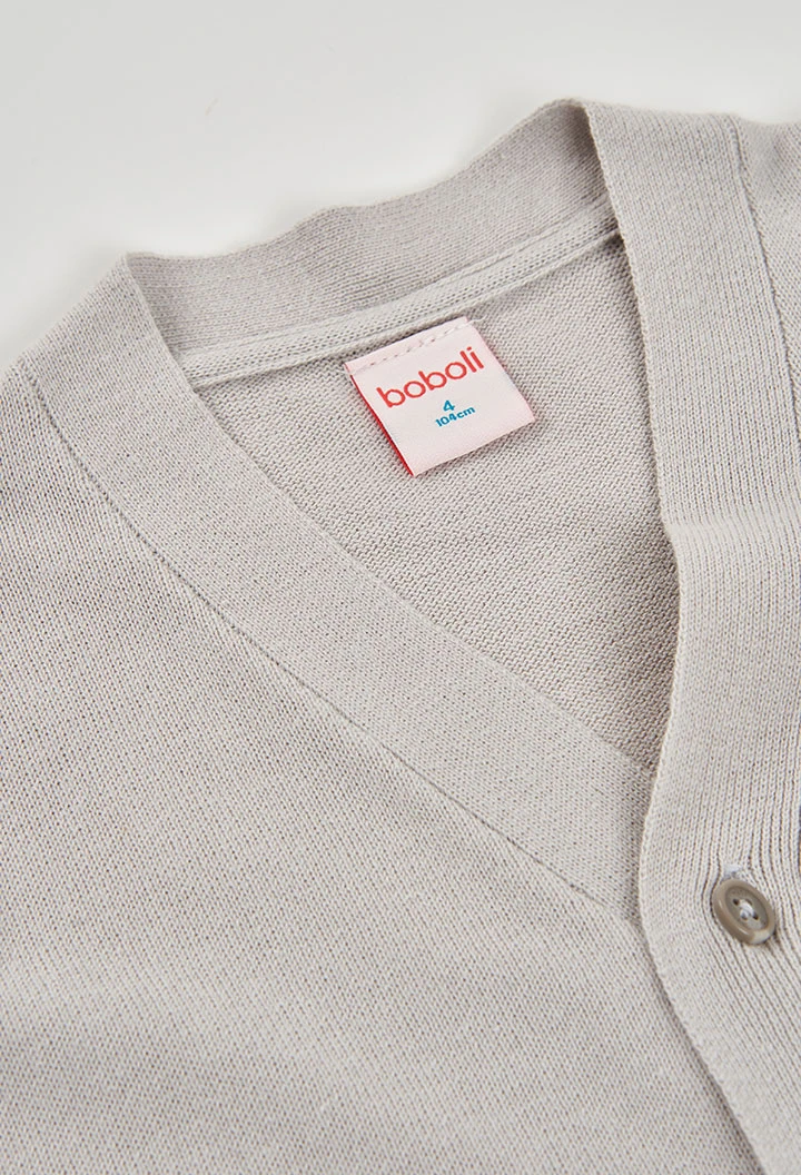 Chaqueta de punto beige niño